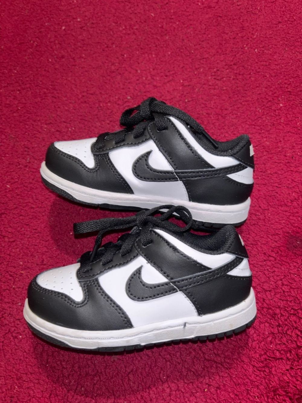 Nike Black and White Kids Sneakers with Swoosh